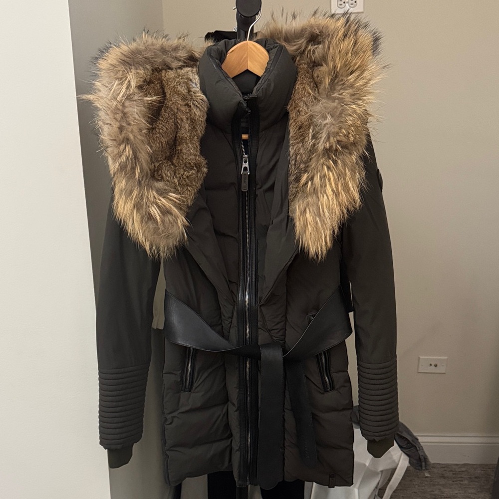 Women's Rudsak Fur-Trimmed Dark Green Winter Coat